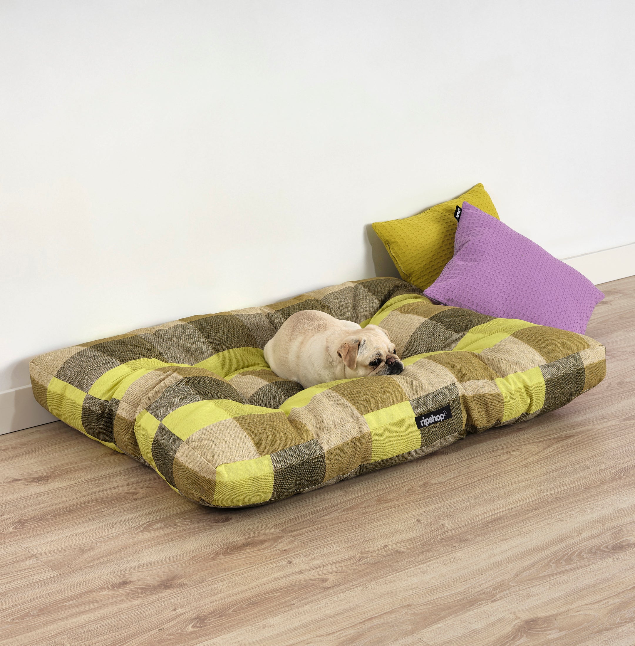 100% Cotton Stain-Resistant Pet Bed Bath Green