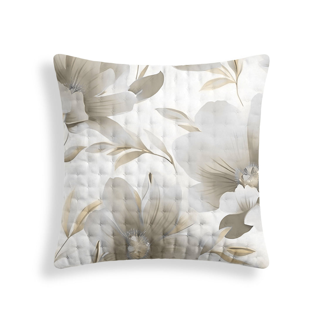 Funda de almohada acolchada estampada Bloom Beige