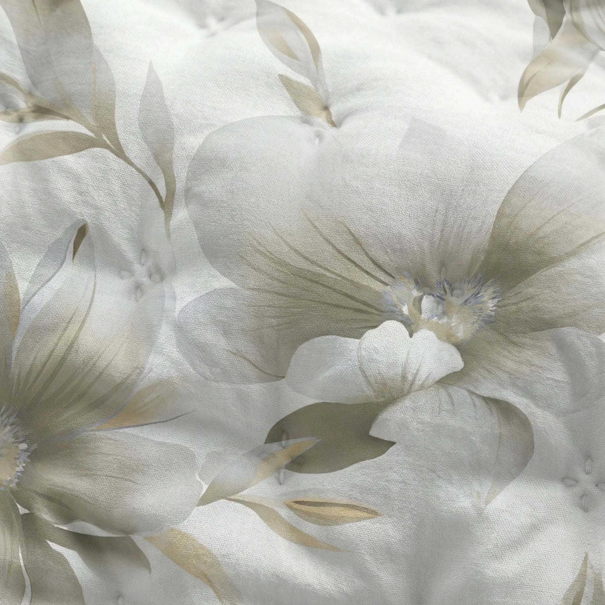 Colcha boutí estampada Bloom Beige tacto suave