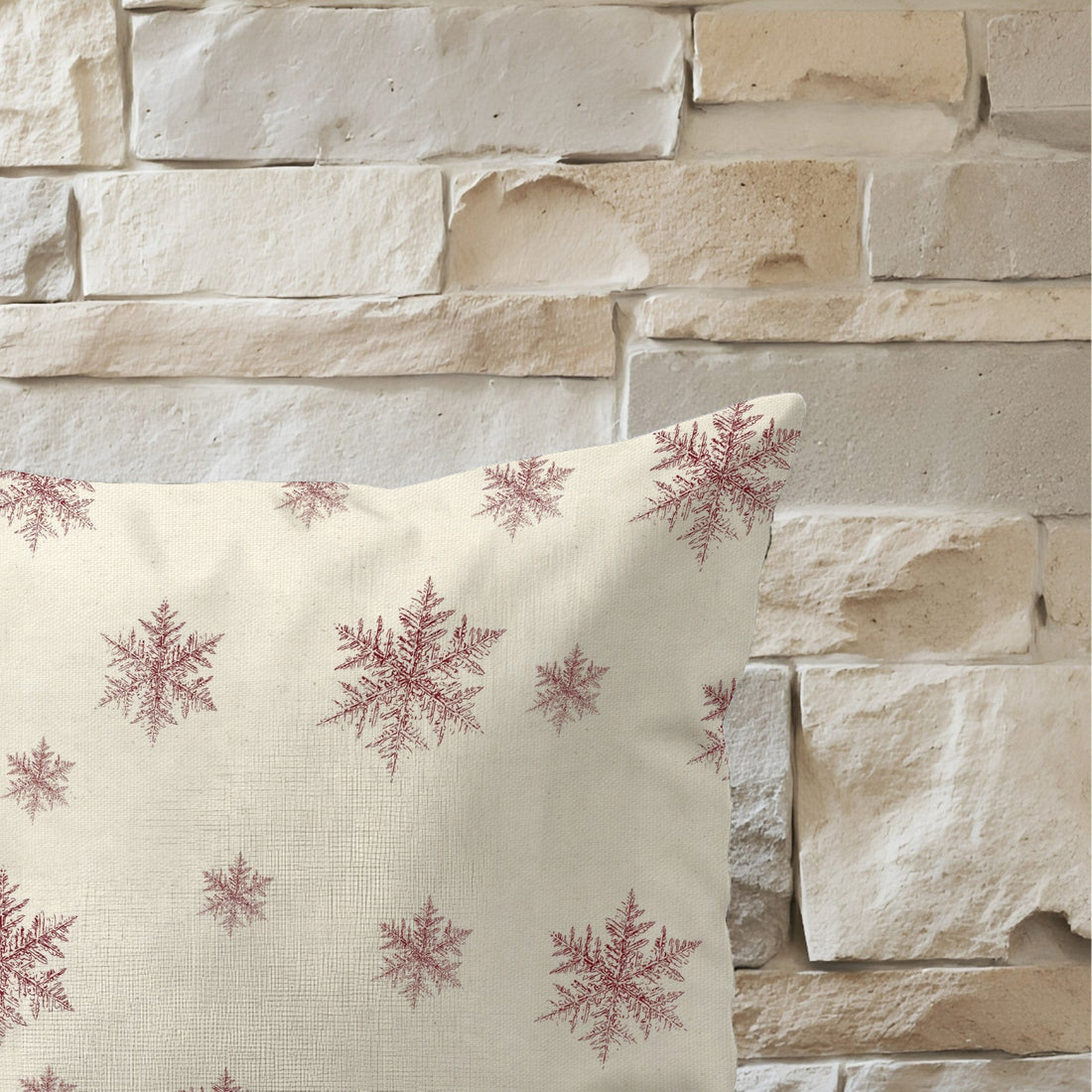 Funda de cojín 100% algodón Christmas Red Toile 50x50 cm