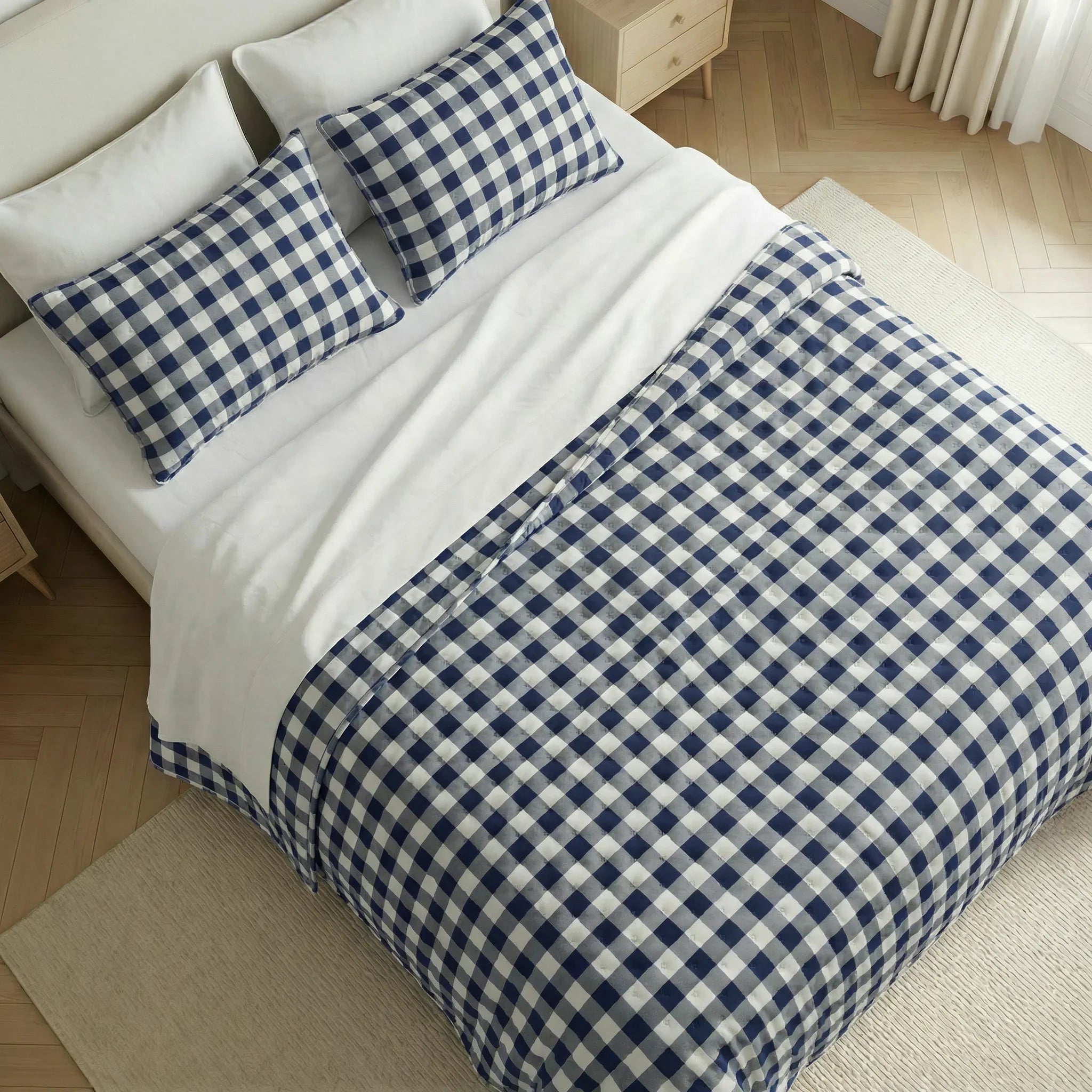 Colcha boutí estampada Chivi Marino tacto suave