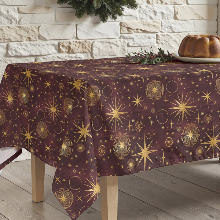 Nappe résistante aux taches de Noël rouge ciel