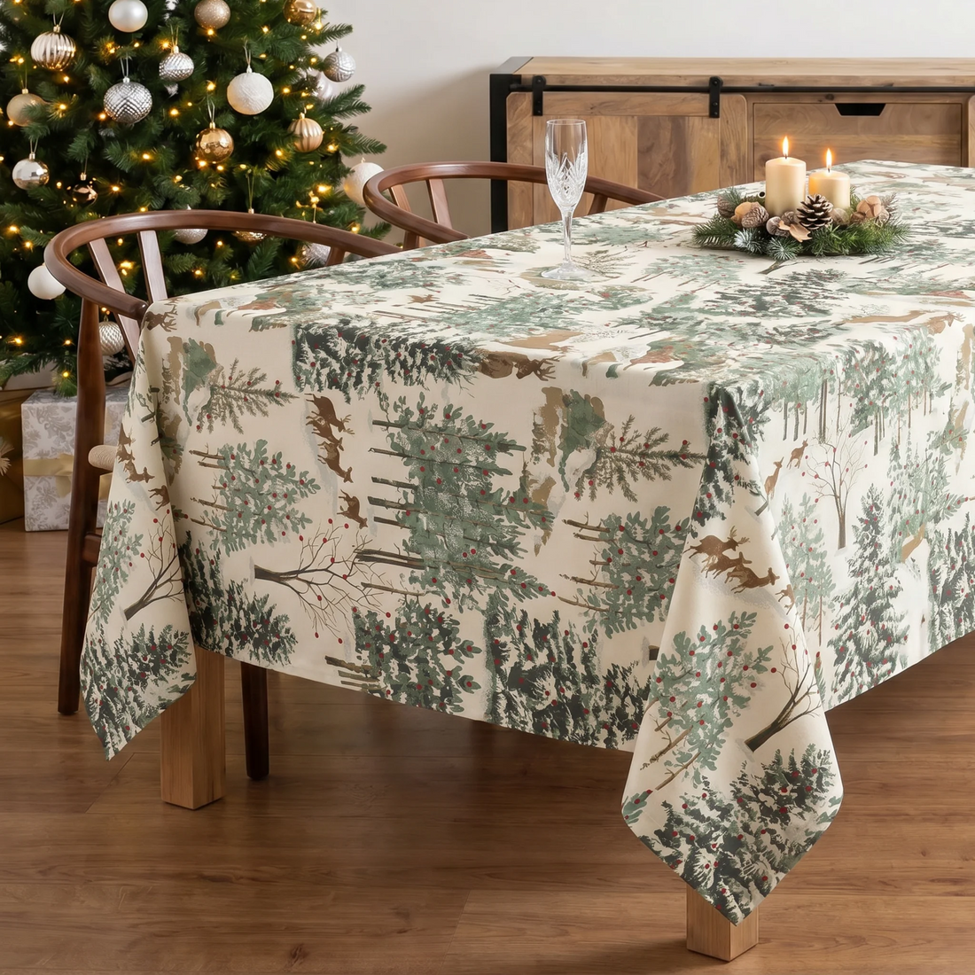 Mantel resinado antimanchas XL Christmas Ciervo 1-100