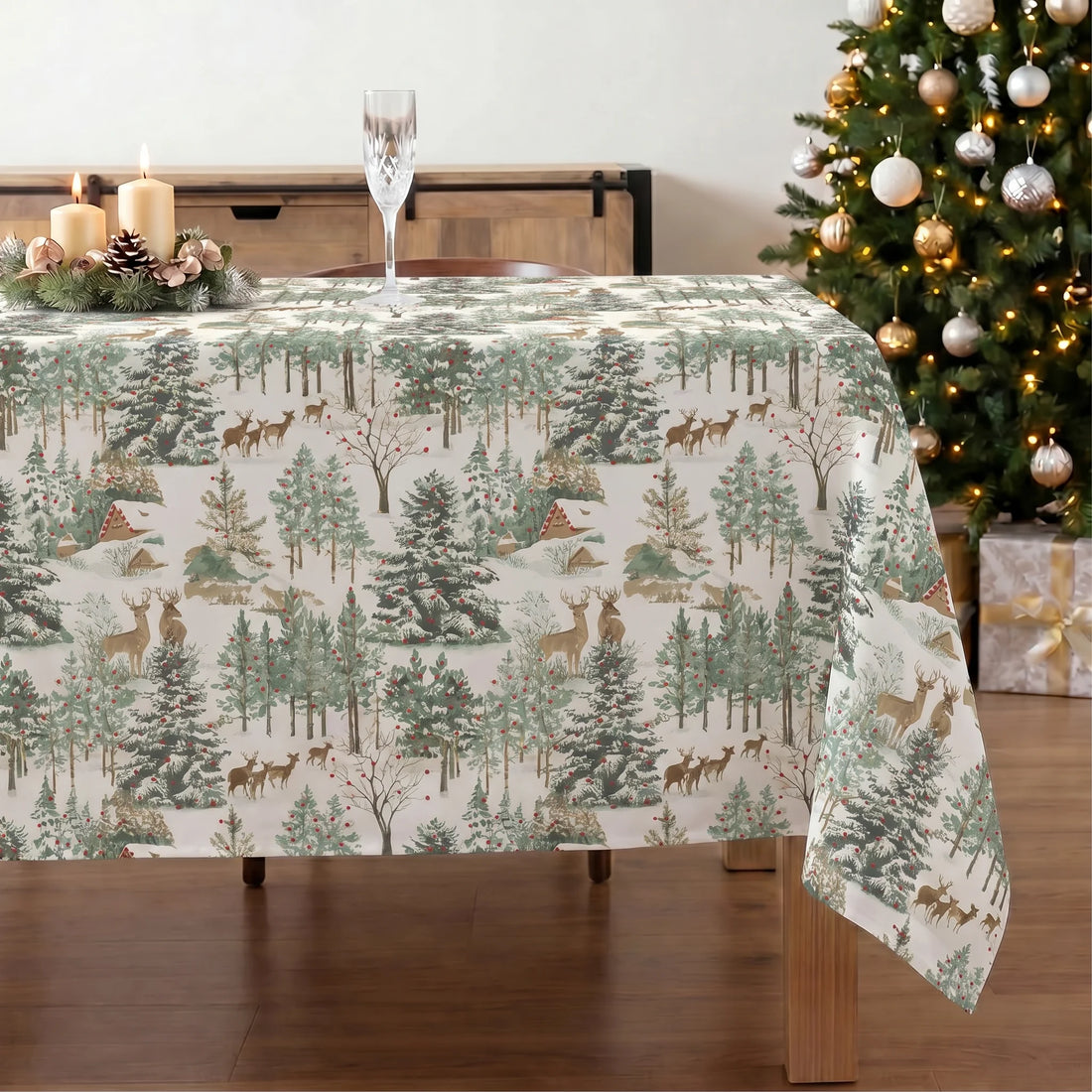 Mantel resinado antimanchas XL Christmas Ciervo 1-100