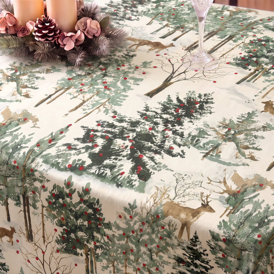 Mantel resinado antimanchas XL Christmas Ciervo 1-100