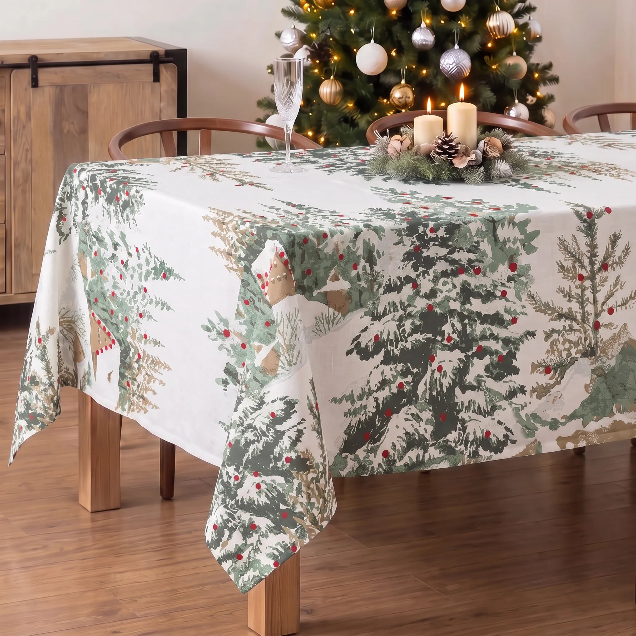 Mantel tacto tela Christmas Ciervo