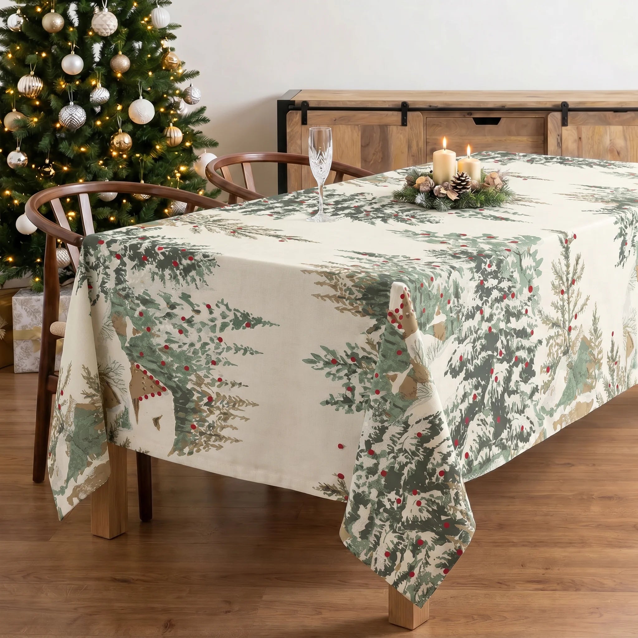 Mantel tacto tela Christmas Ciervo