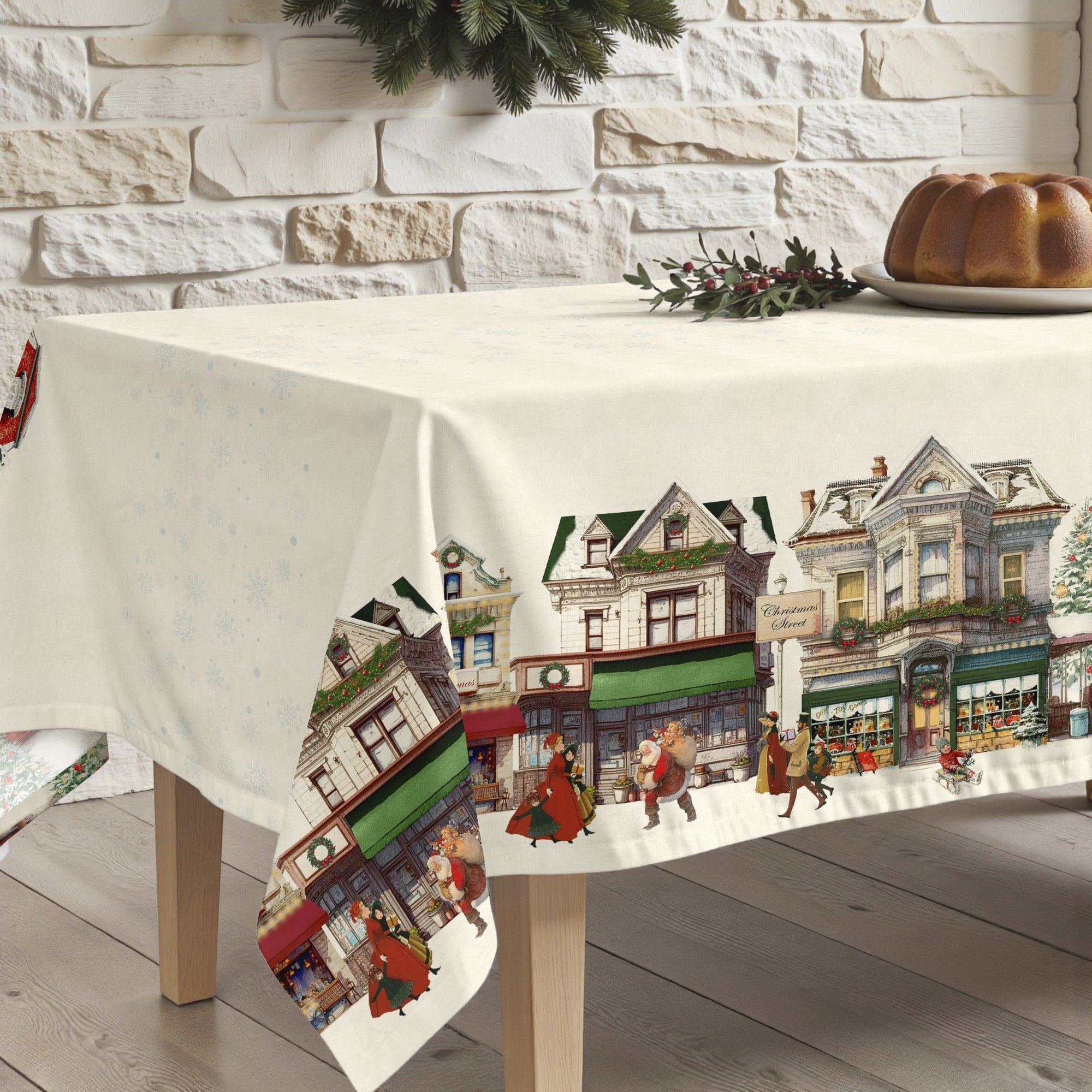 Mantel antimanchas Christmas city 100