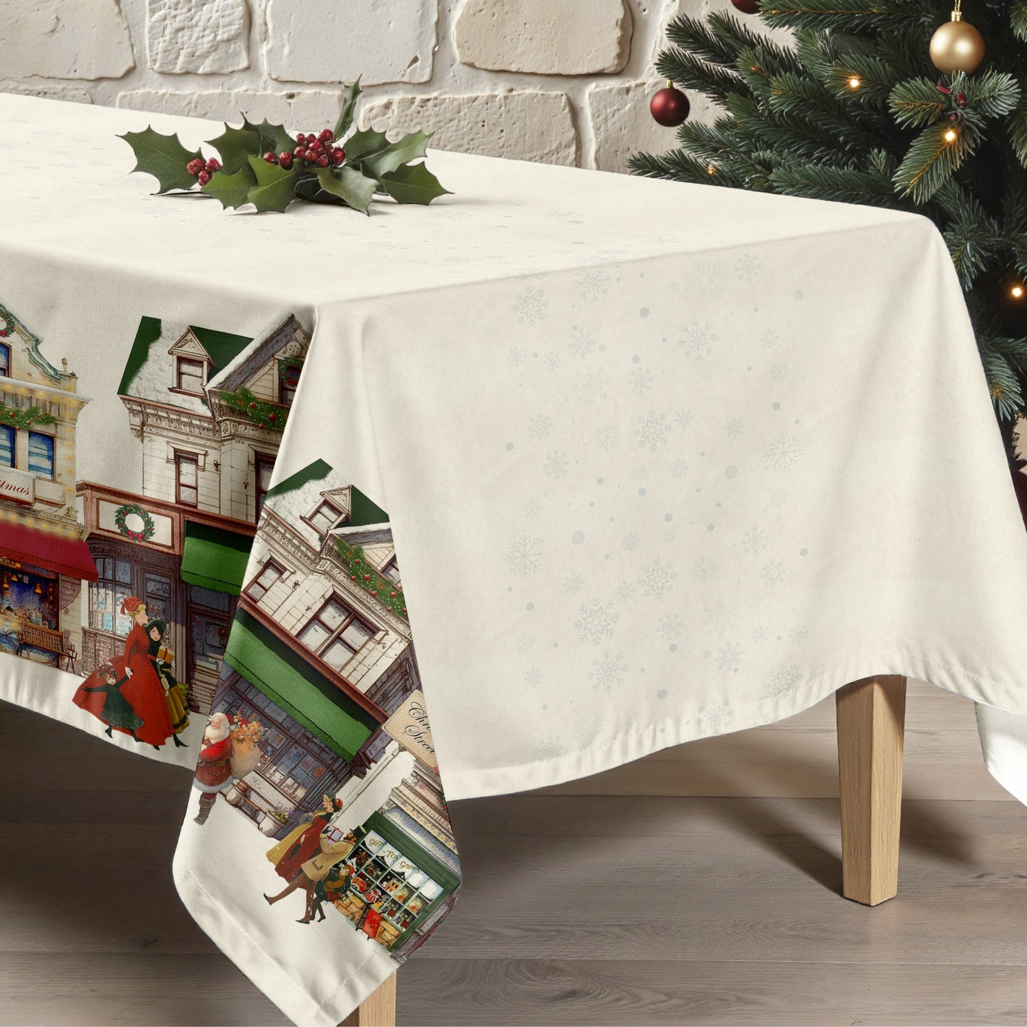 Mantel antimanchas Christmas city 100