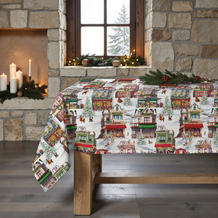 Christmas City stain-resistant tablecloth 1