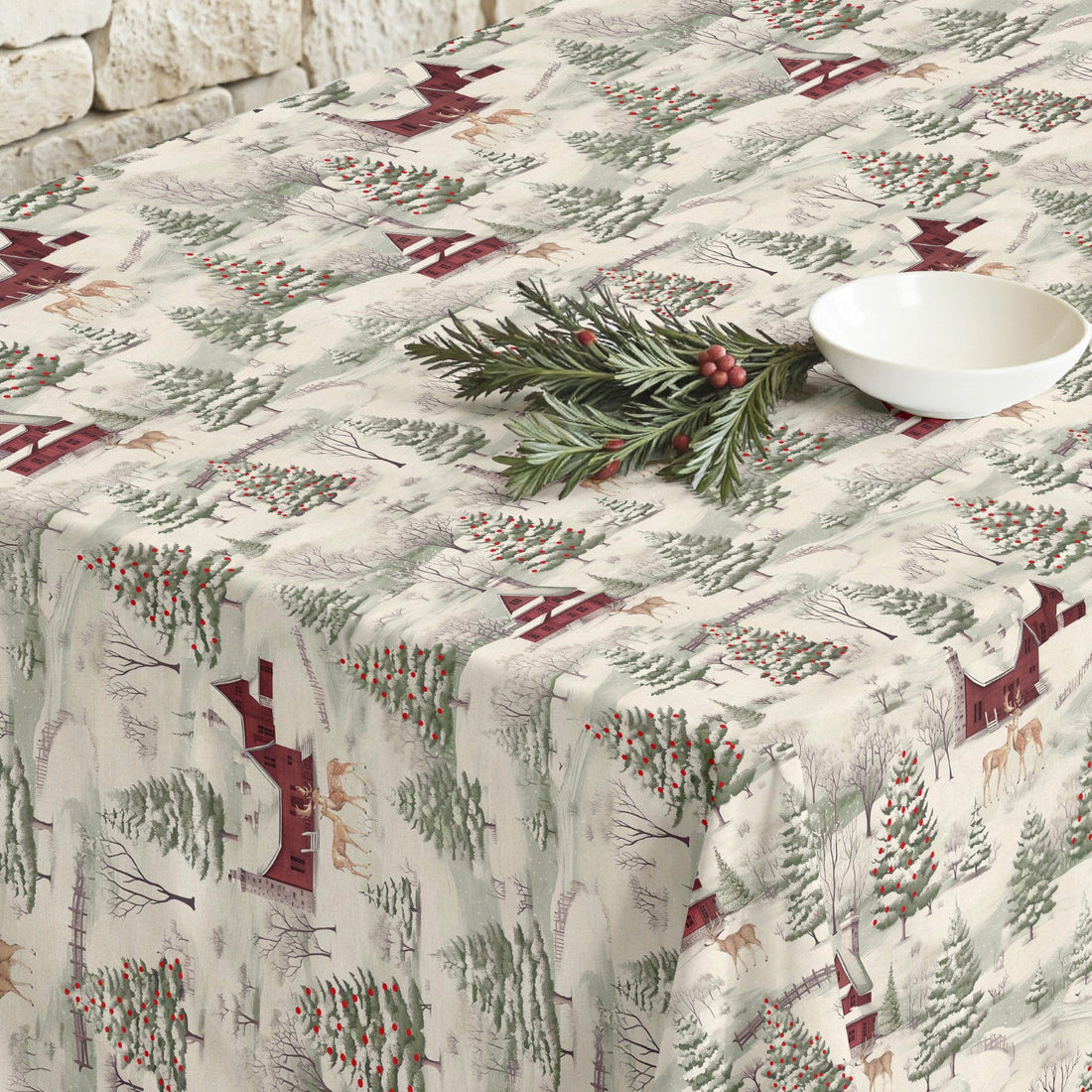 Mantel antimanchas Christmas deer 1225
