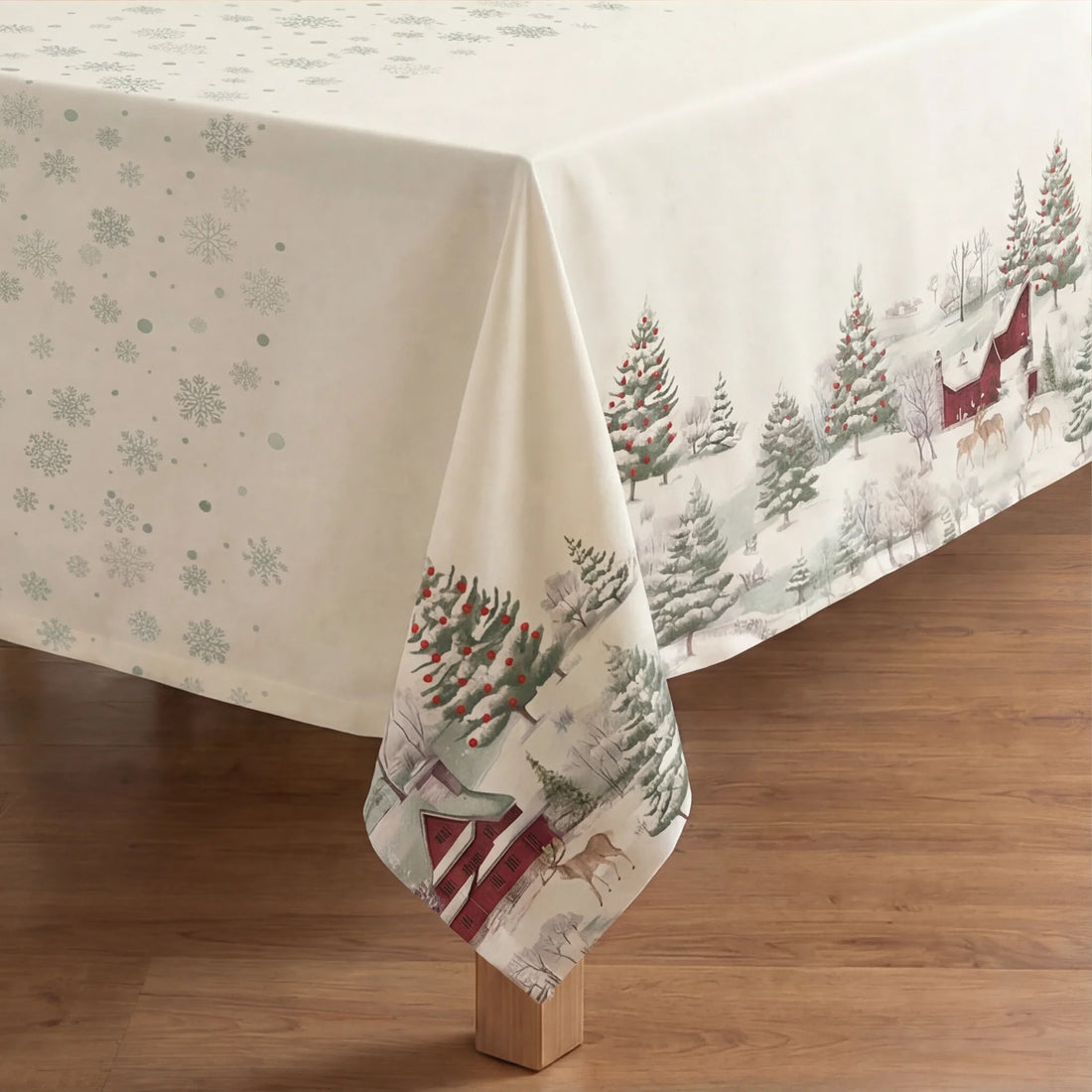 Mantel antimanchas Christmas deer cenefa 1225