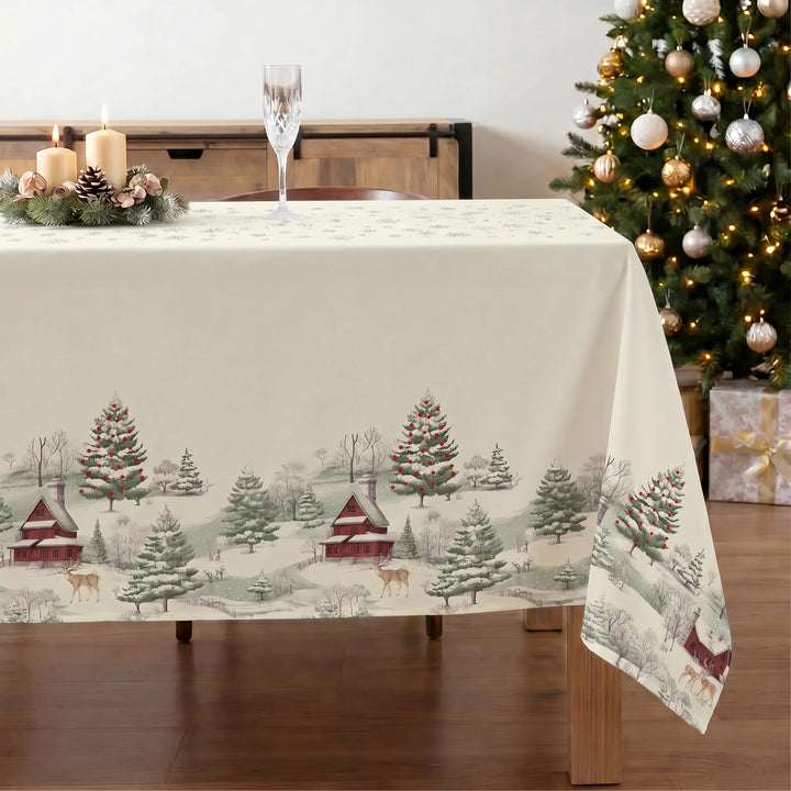 Mantel antimanchas Christmas deer cenefa 1225