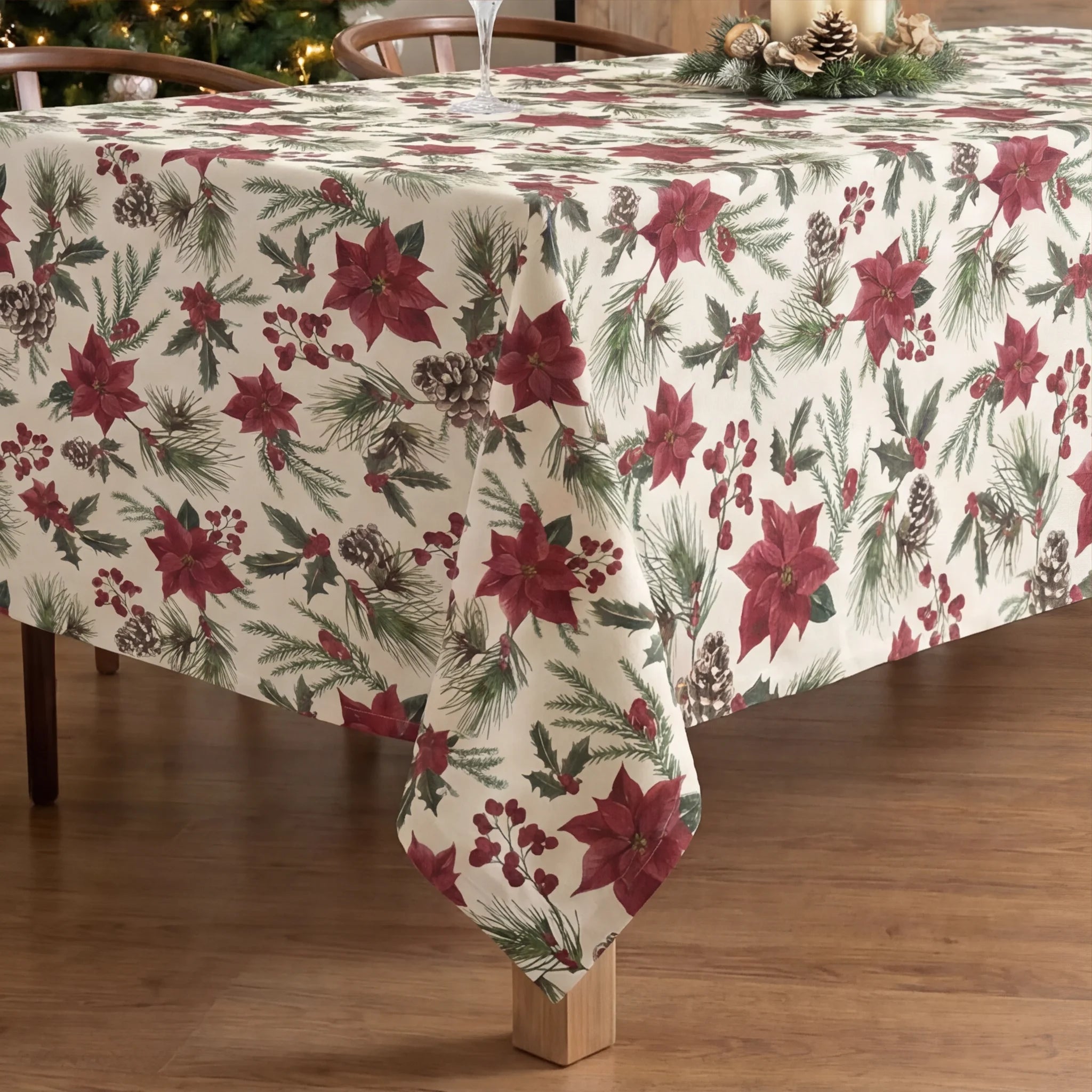 Nappe antitache Fleurs de Noël 1