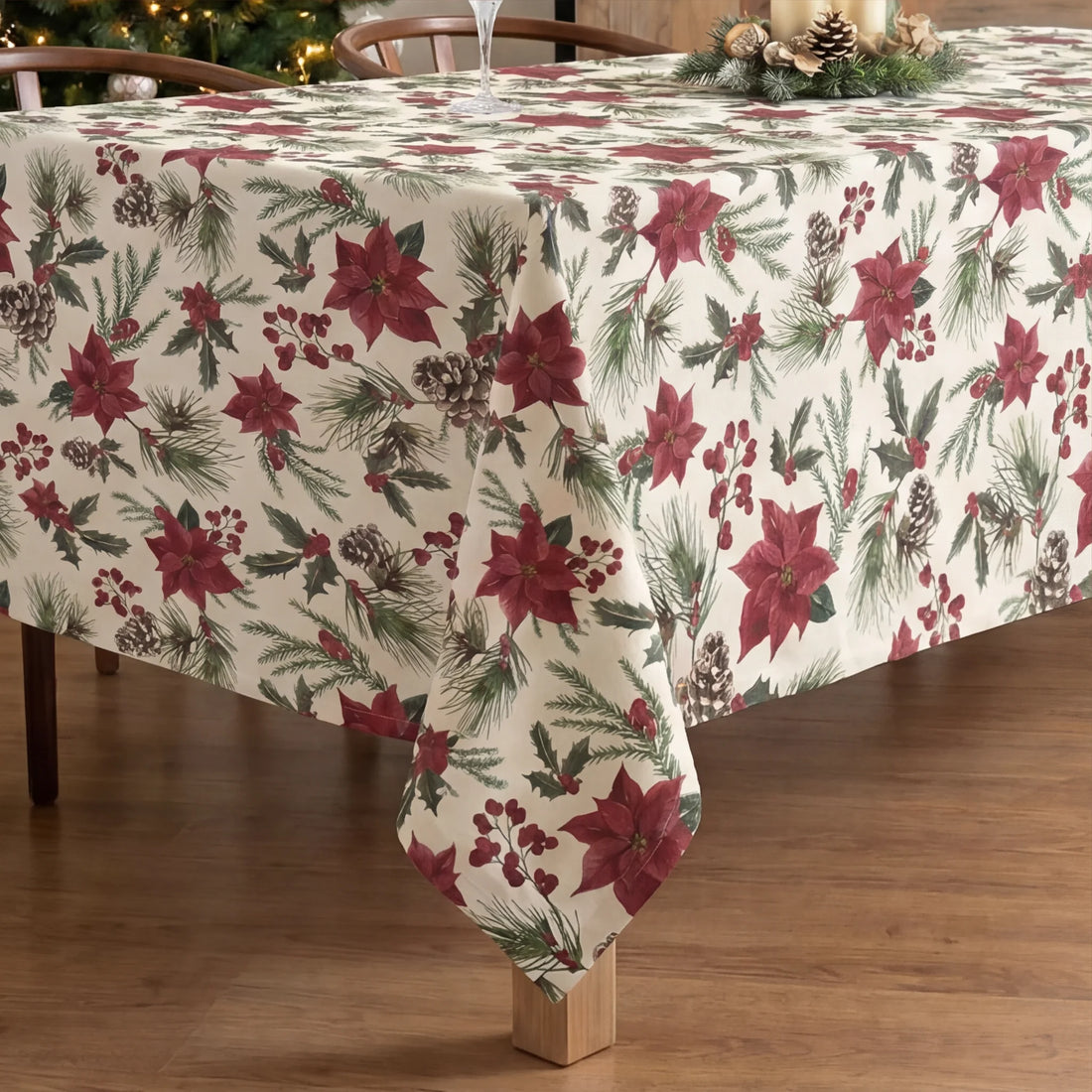 Nappe antitache Fleurs de Noël 1