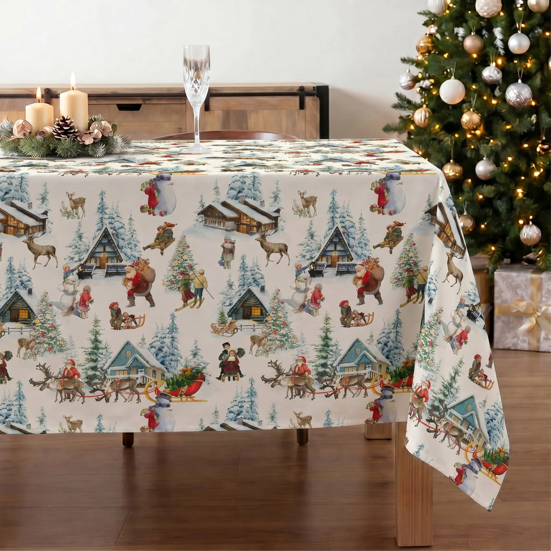 Mantel antimanchas Christmas Landscape 1