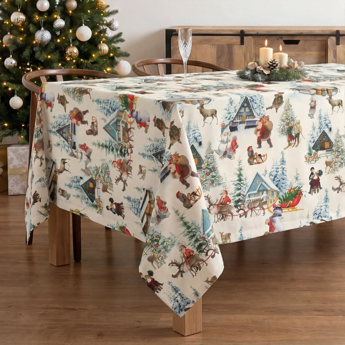 Mantel antimanchas Christmas Landscape 1
