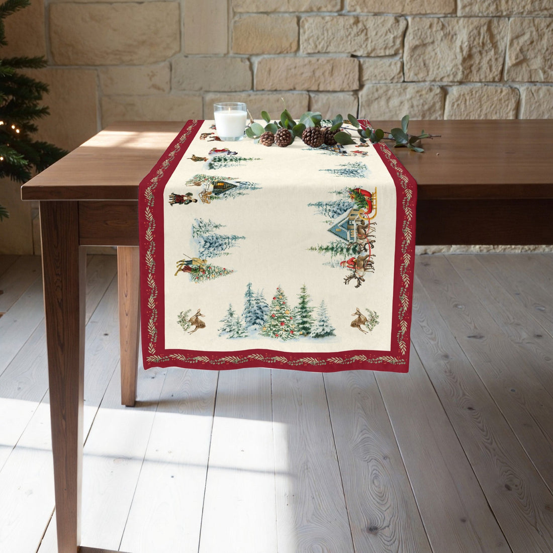 Camino de mesa Christmas Landscape