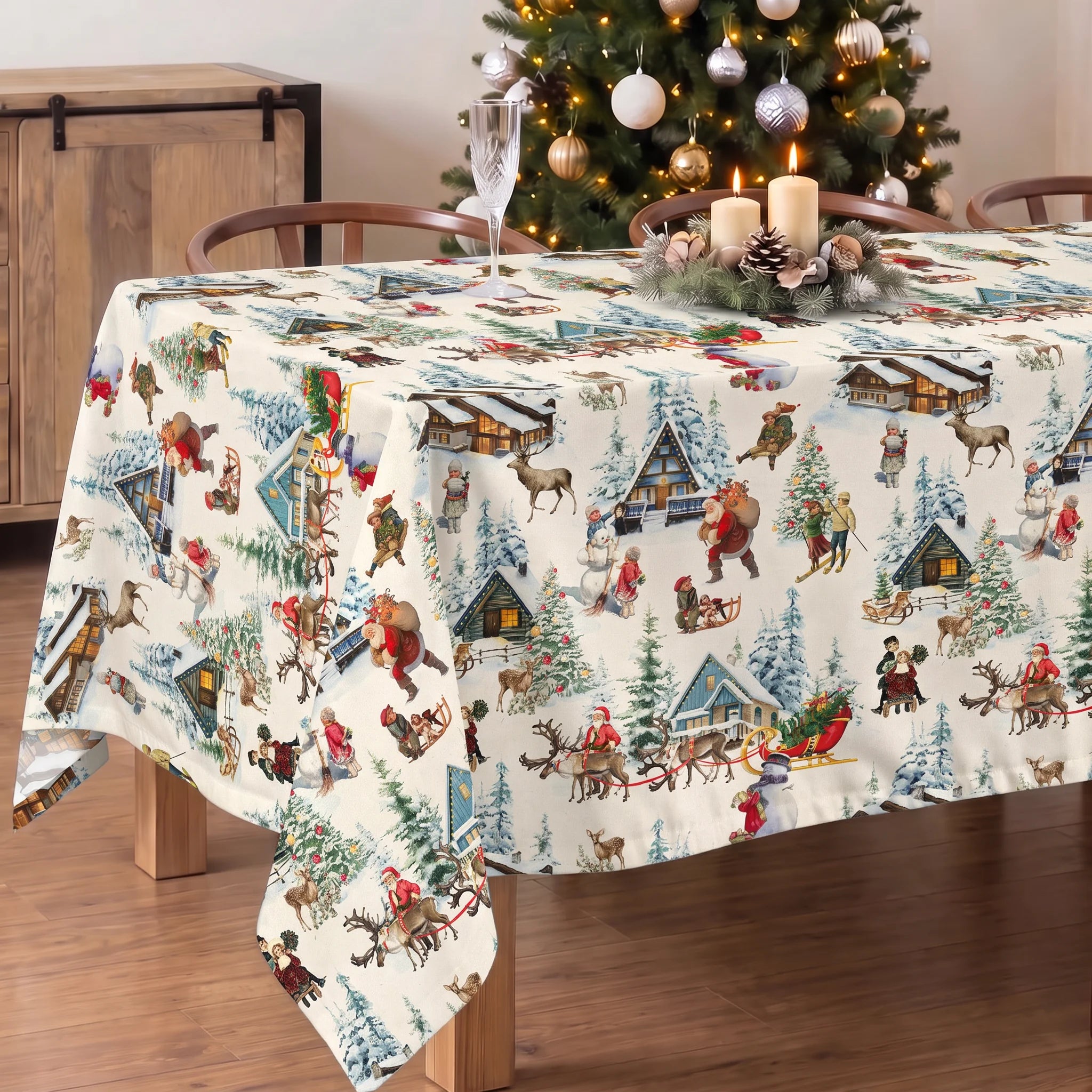 Mantel antimanchas Christmas Landscape 1