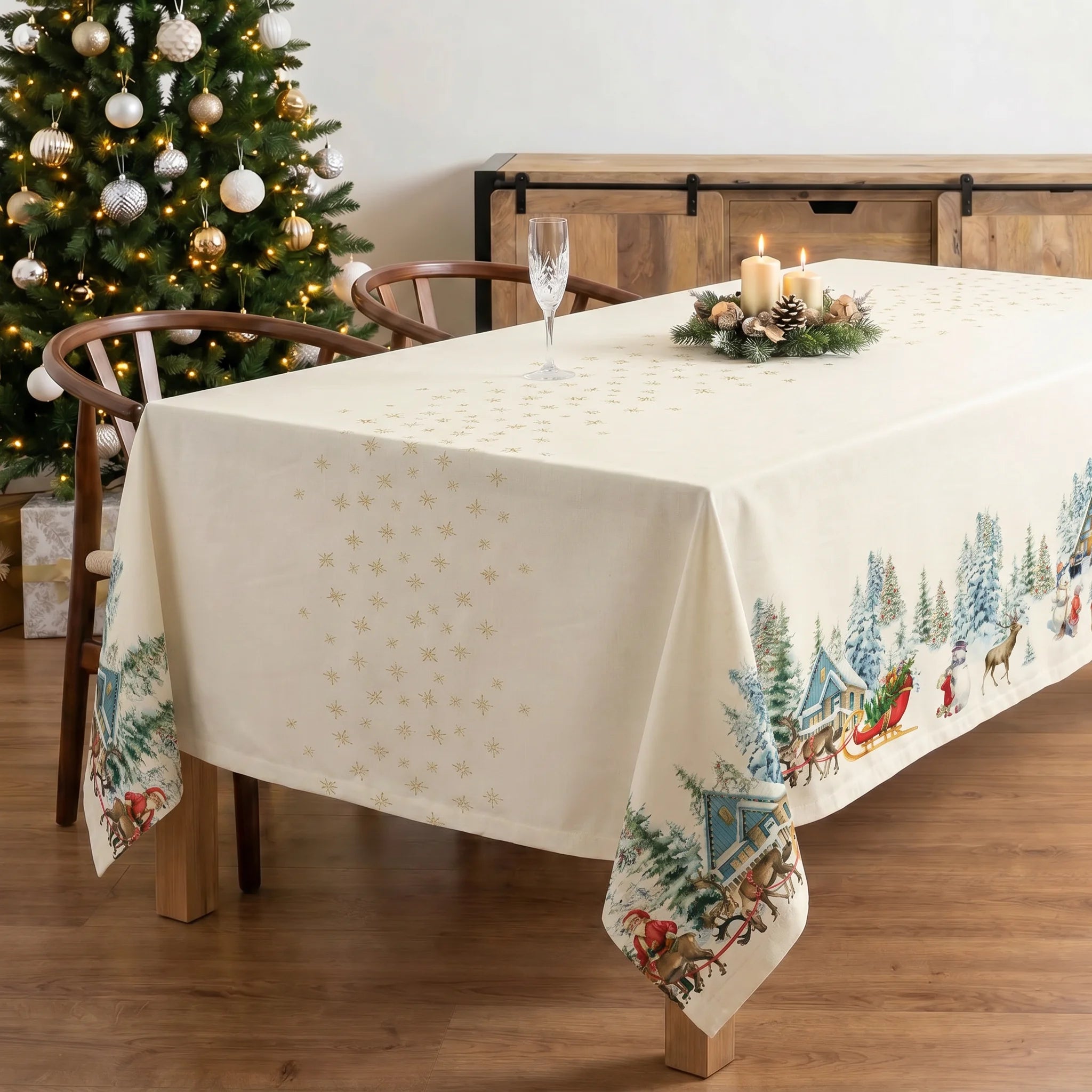 Mantel antimanchas Christmas landscape 101