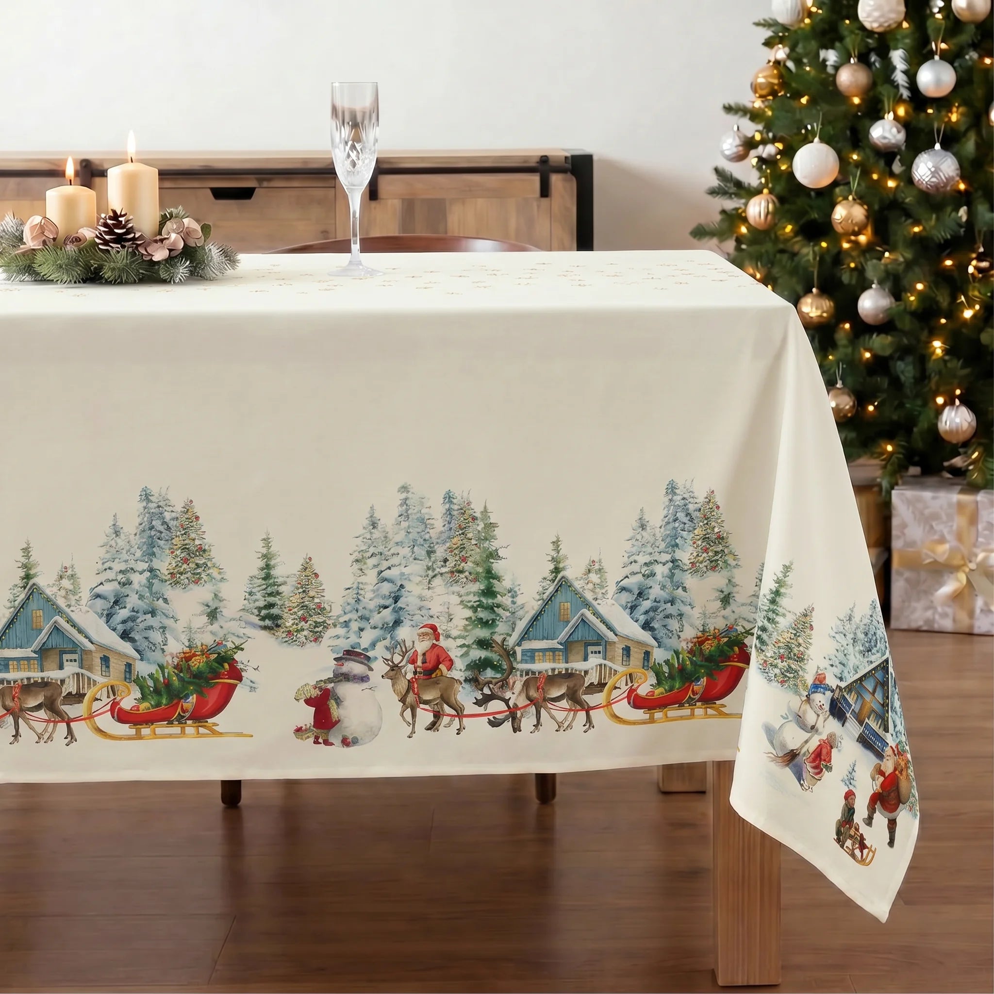 Mantel antimanchas Christmas landscape 101