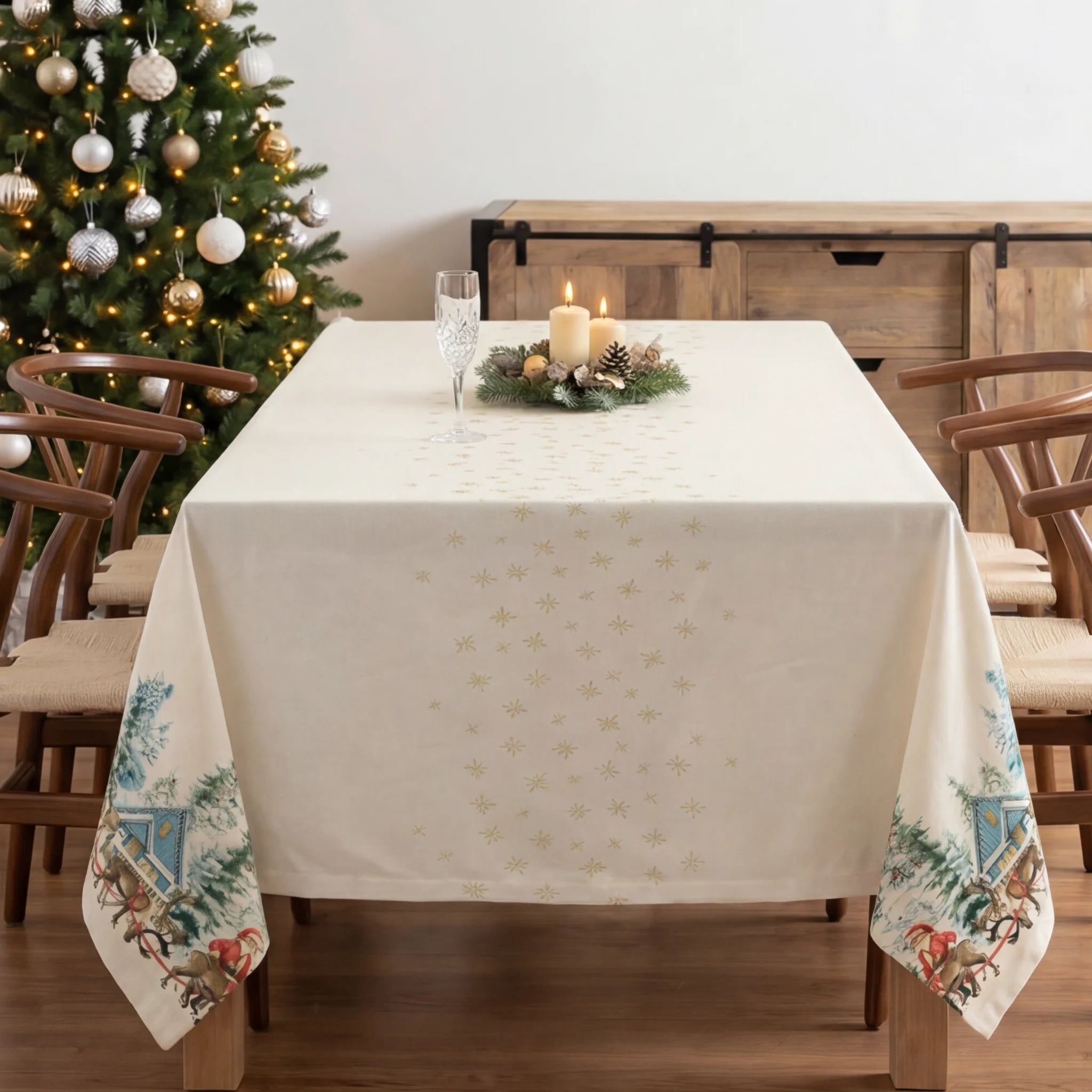Mantel antimanchas Christmas landscape 101