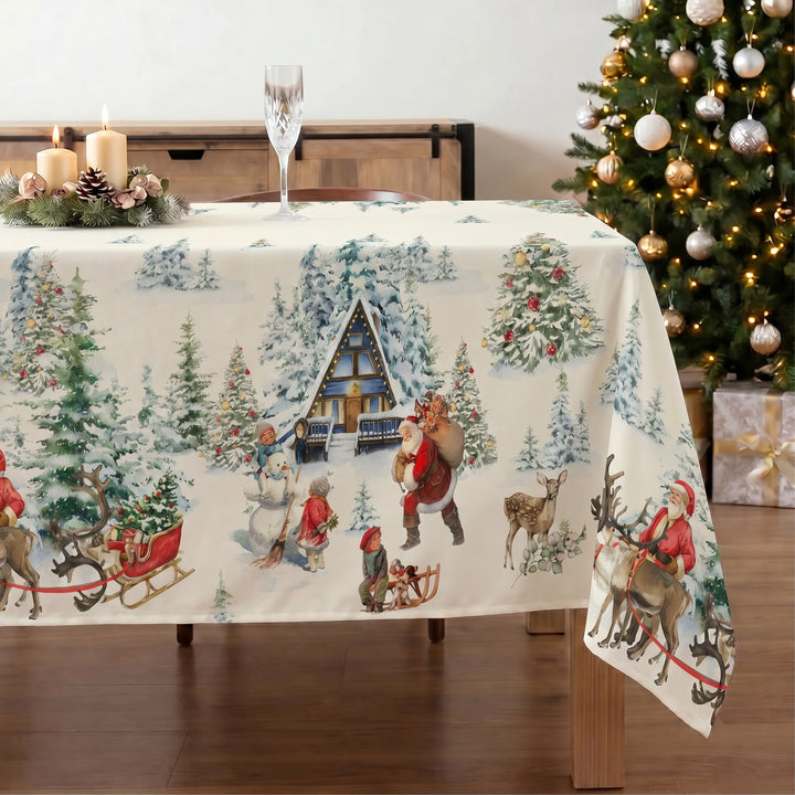 Mantel antimanchas Christmas landscape 100
