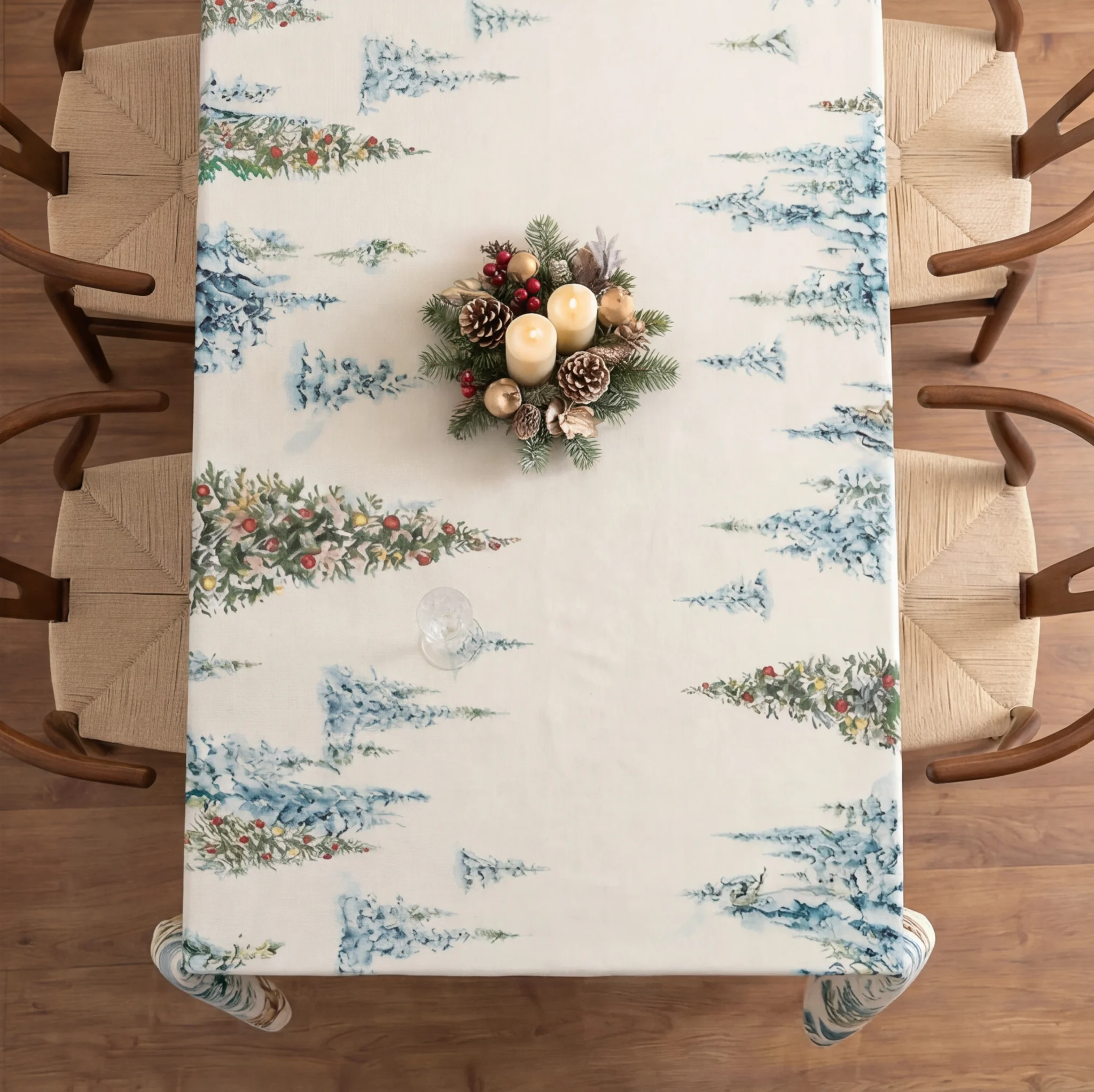 Mantel antimanchas Christmas landscape 100