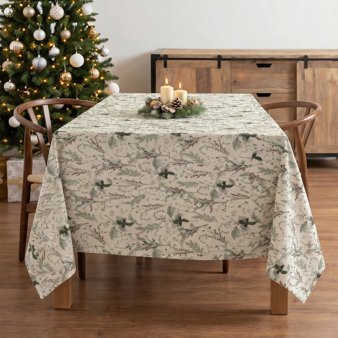 Mantel resinado antimanchas XL Christmas Muerdago 2-100