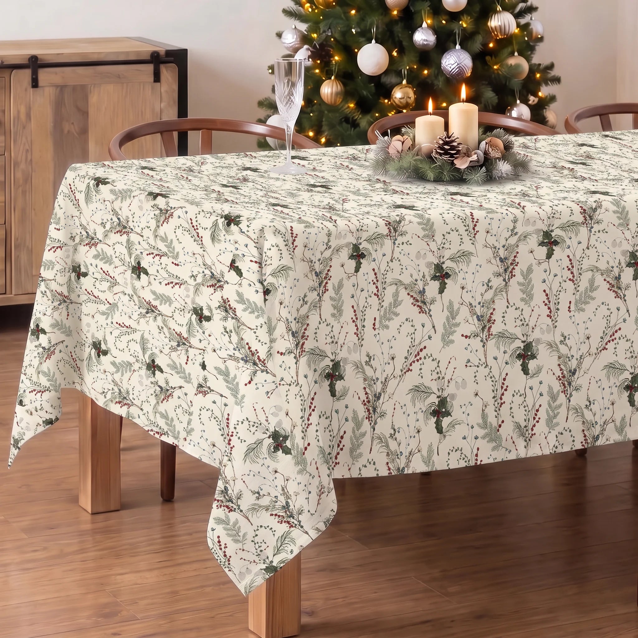 Mantel antimanchas Christmas Muérdago 2