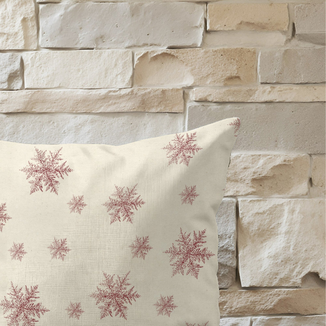 Funda de cojín 100% algodón Christmas red Toile 30x50 cm