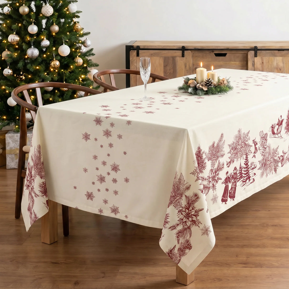 Mantel antimanchas Christmas toile vp-101