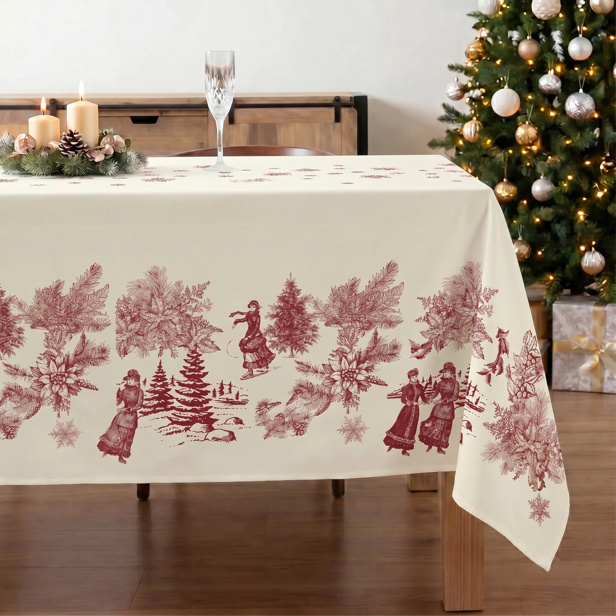 Mantel antimanchas Christmas toile vp-101