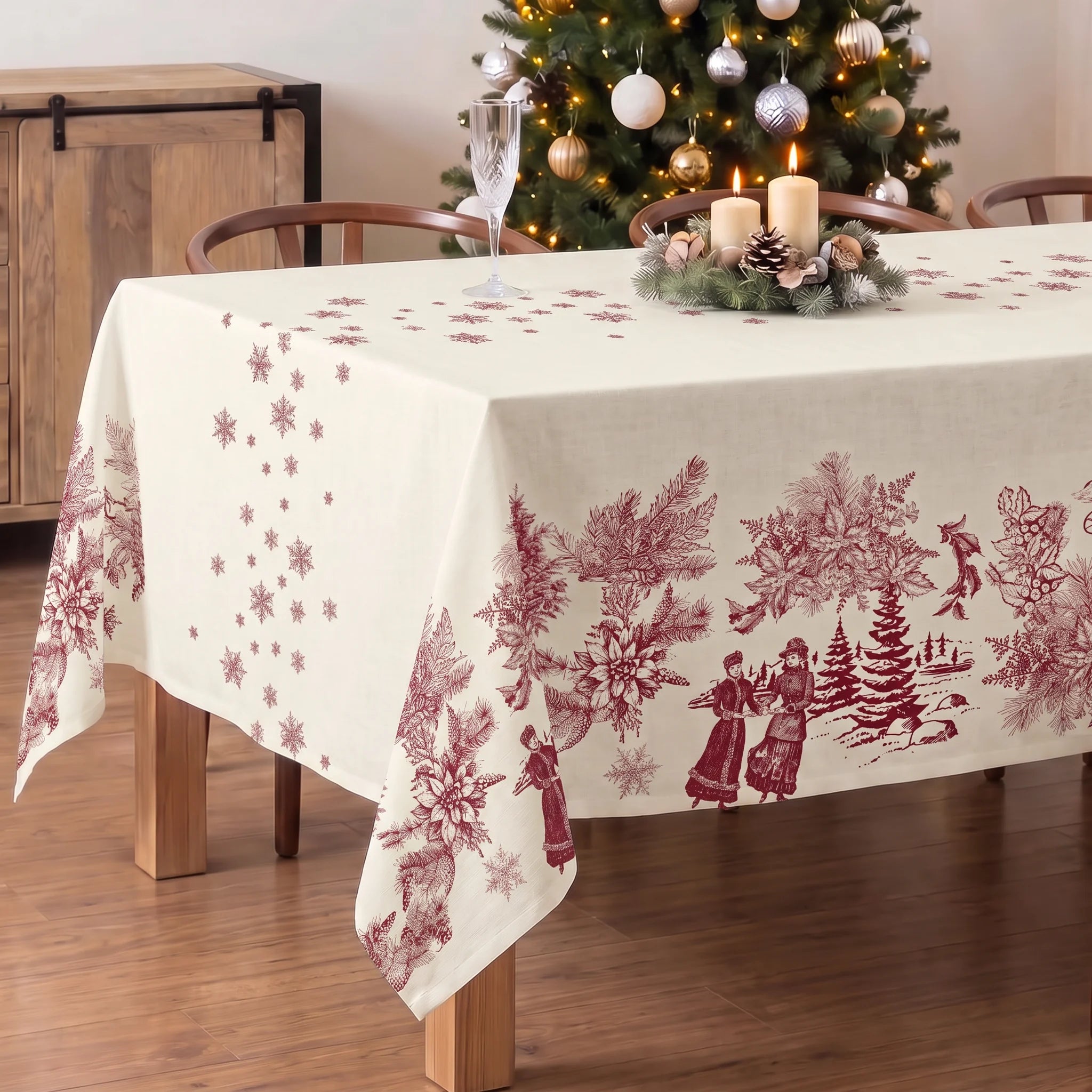 Mantel antimanchas Christmas toile vp-101