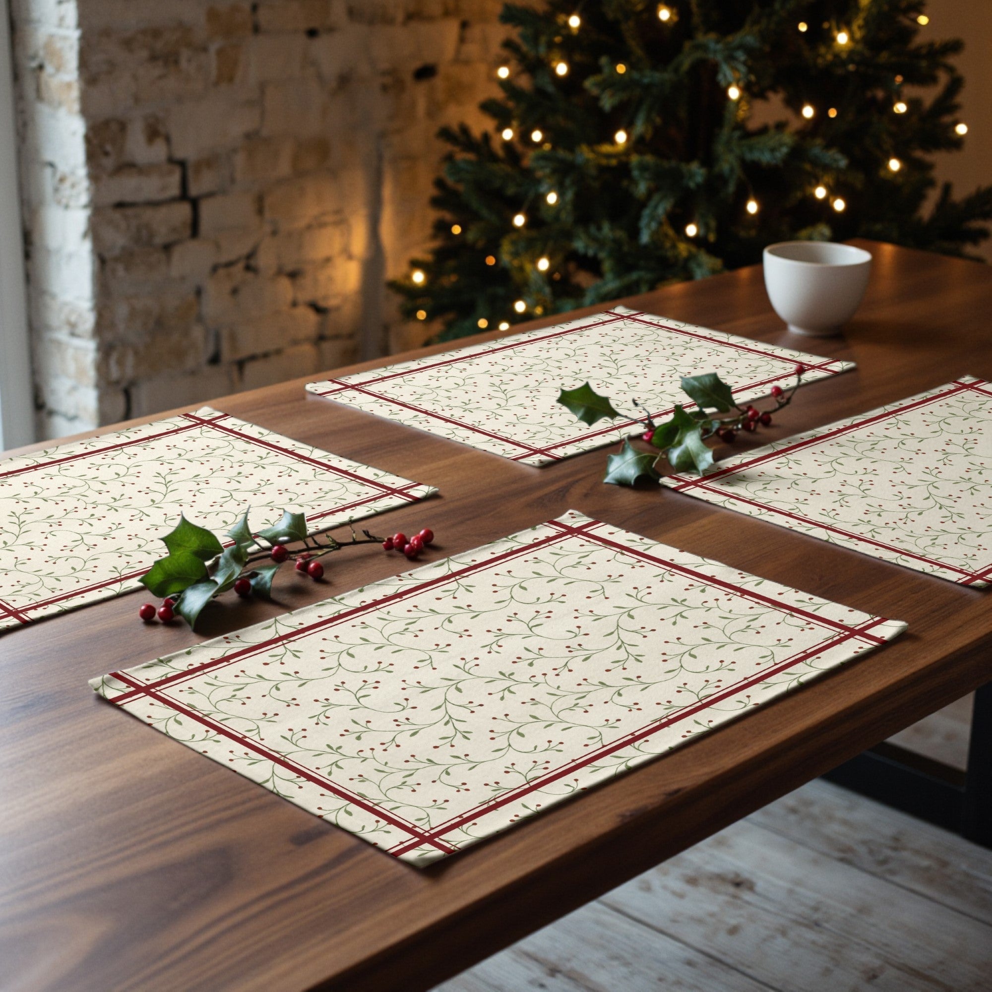 Mantel individual antimanchas pack 2 unidades Christmas Wish 2 Centrado