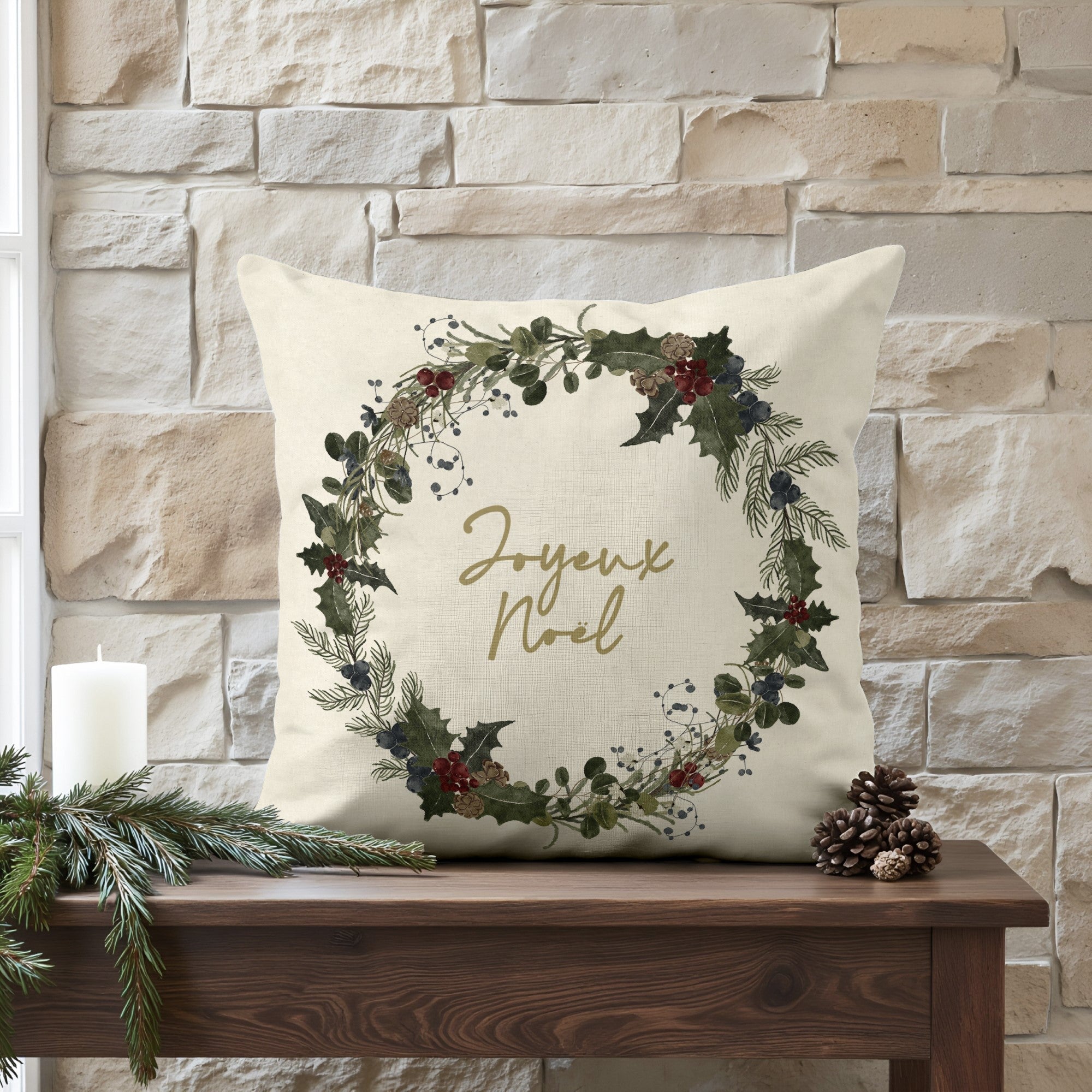 Funda de cojín 100% algodón Christmas Noel A 50x50 cm