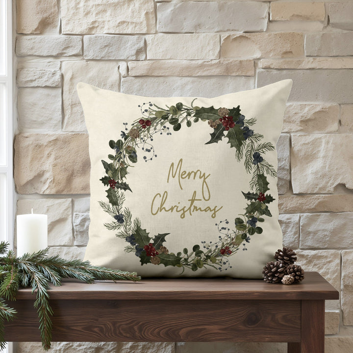Funda de cojín 100% algodón Christmas Muérdago A 50x50 cm