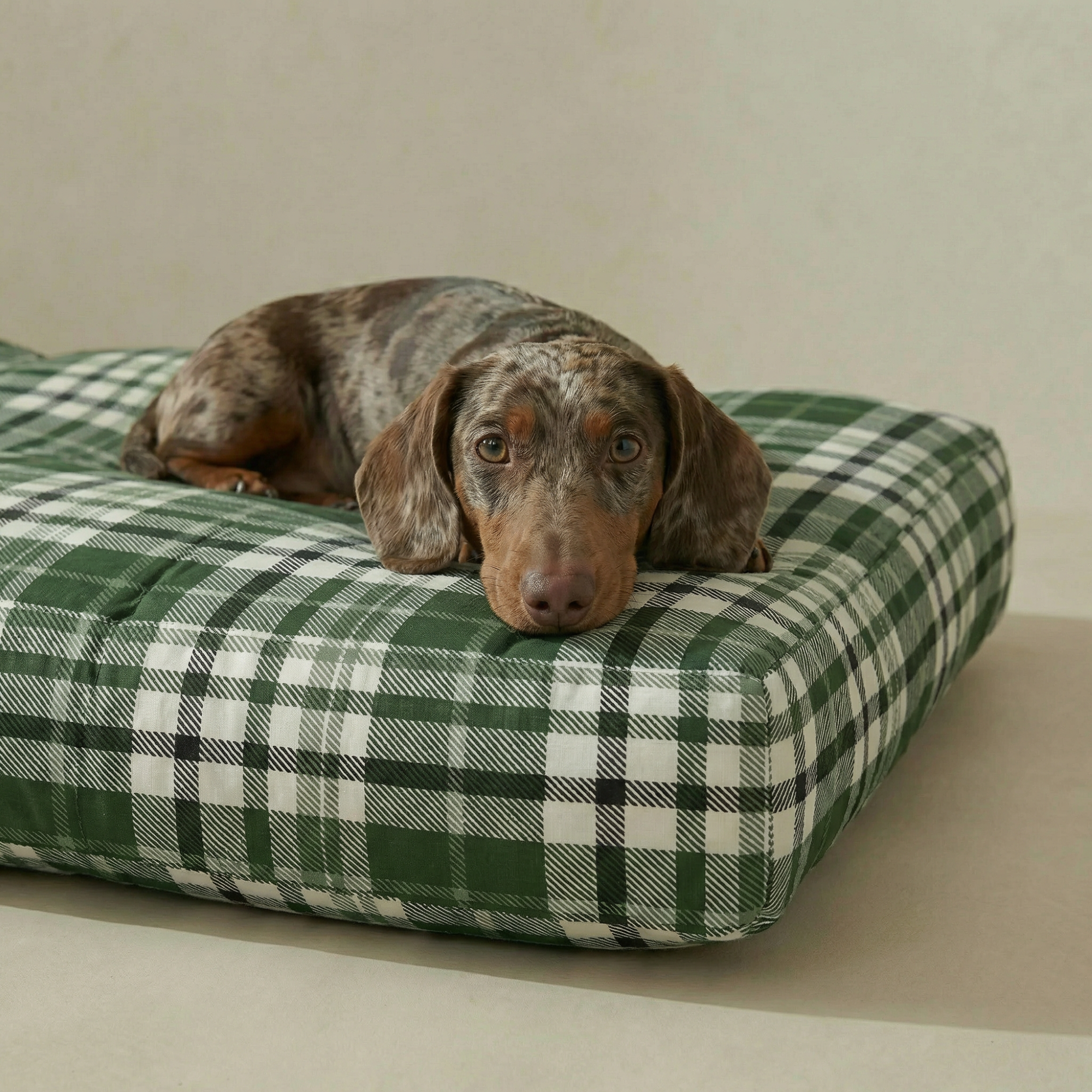 Cama para mascota gruesa y acolchada con acabado antimanchas Davis Green