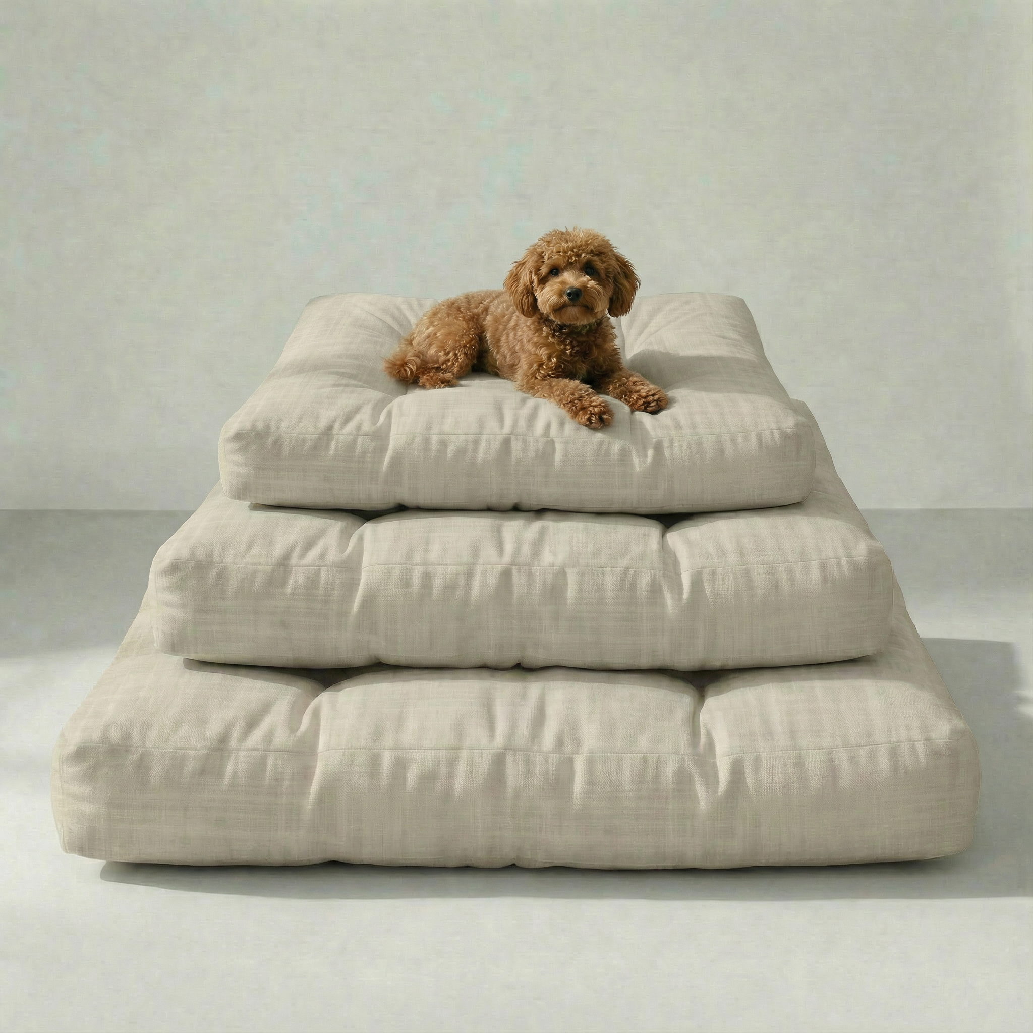 Cama para mascota gruesa y acolchada con acabado antimanchas Beig Medio