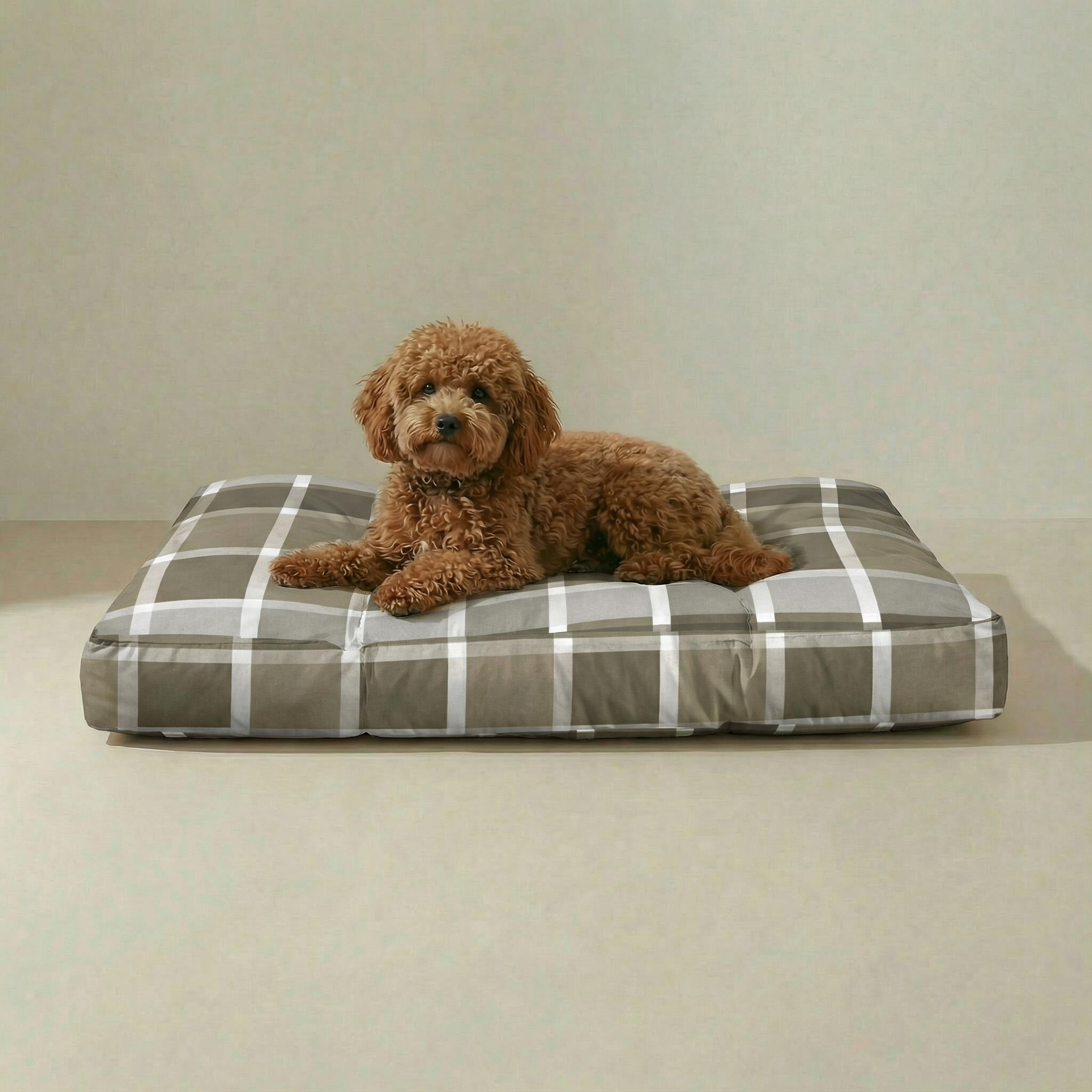 Lit pour animaux de compagnie 100 % coton résistant aux taches Sutton Brown