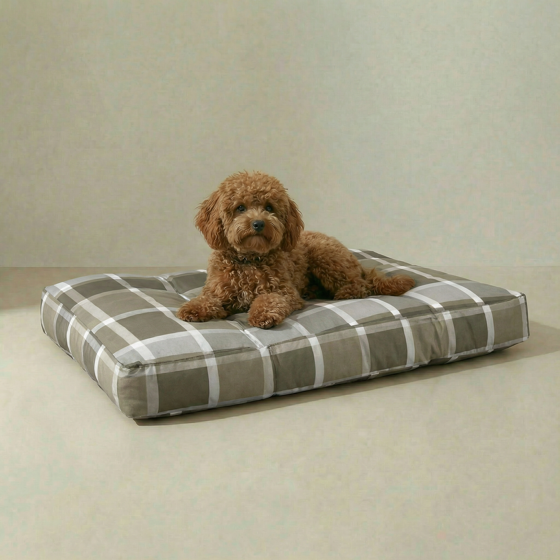 Lit pour animaux de compagnie 100 % coton résistant aux taches Sutton Brown