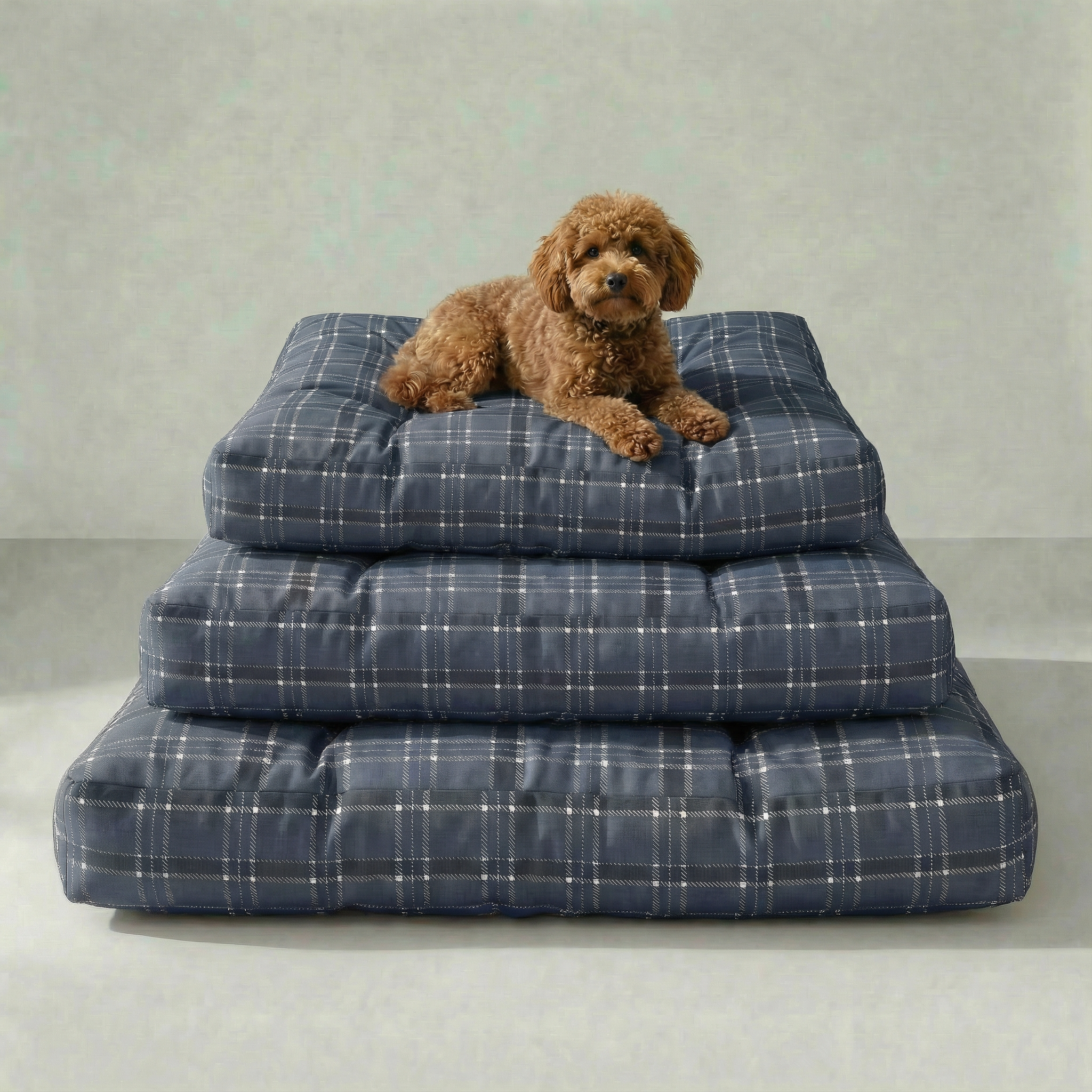 Cama para mascota gruesa y acolchada con acabado antimanchas Camilo Blue