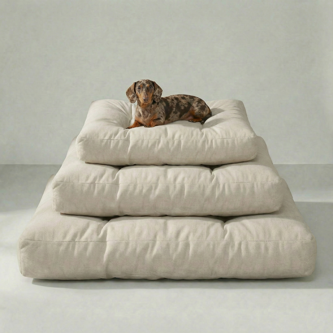 Cama para mascota gruesa y acolchada con acabado antimanchas Liso Lino 101