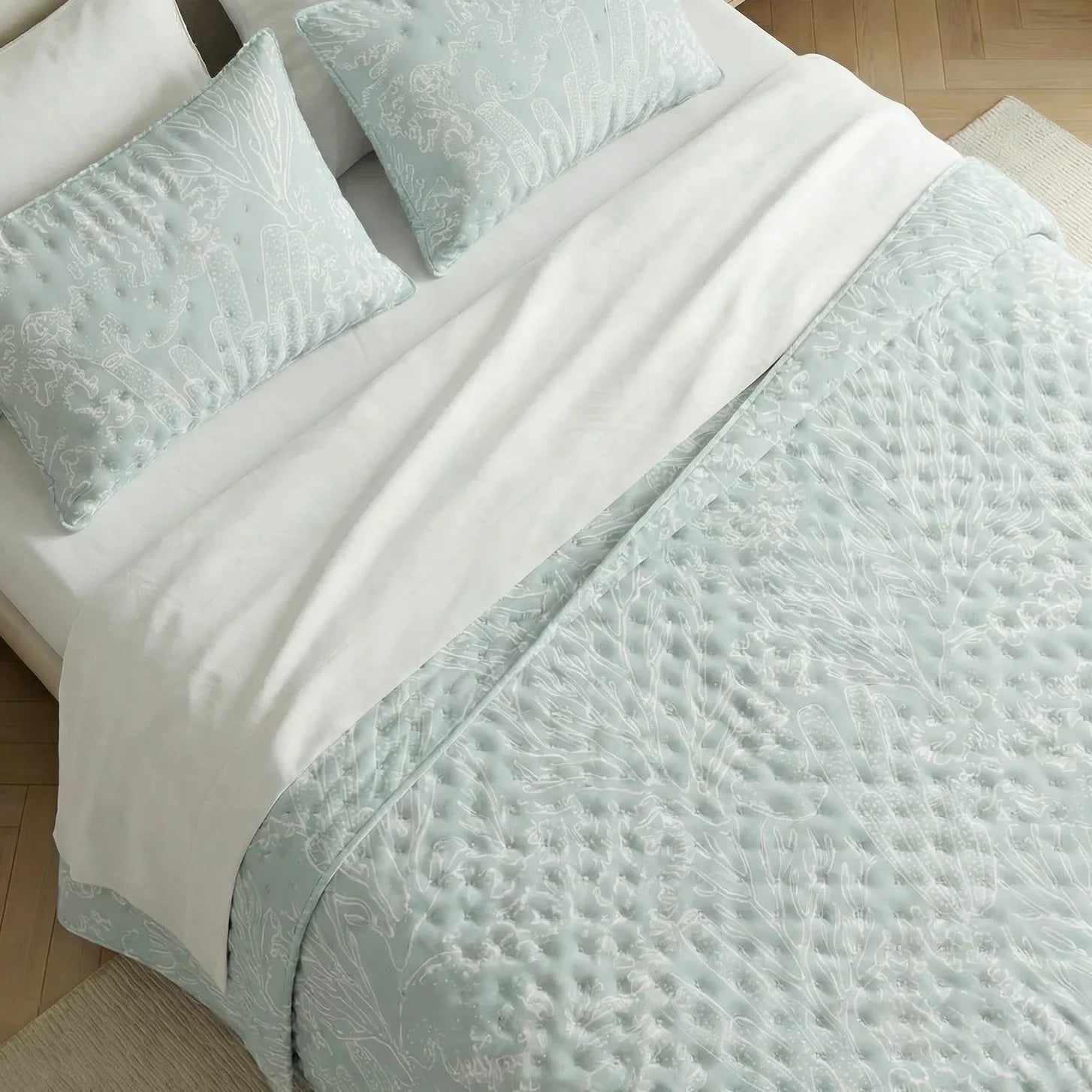 Colcha boutí estampada Estarit Mint tacto suave