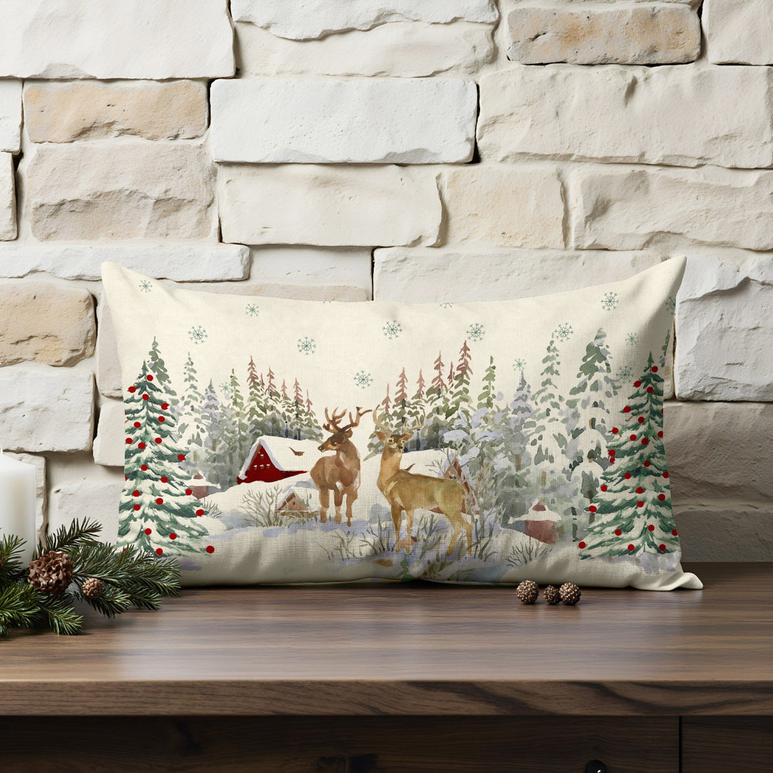 Funda de cojín 100% algodón Forest Fawn 30x50 cm