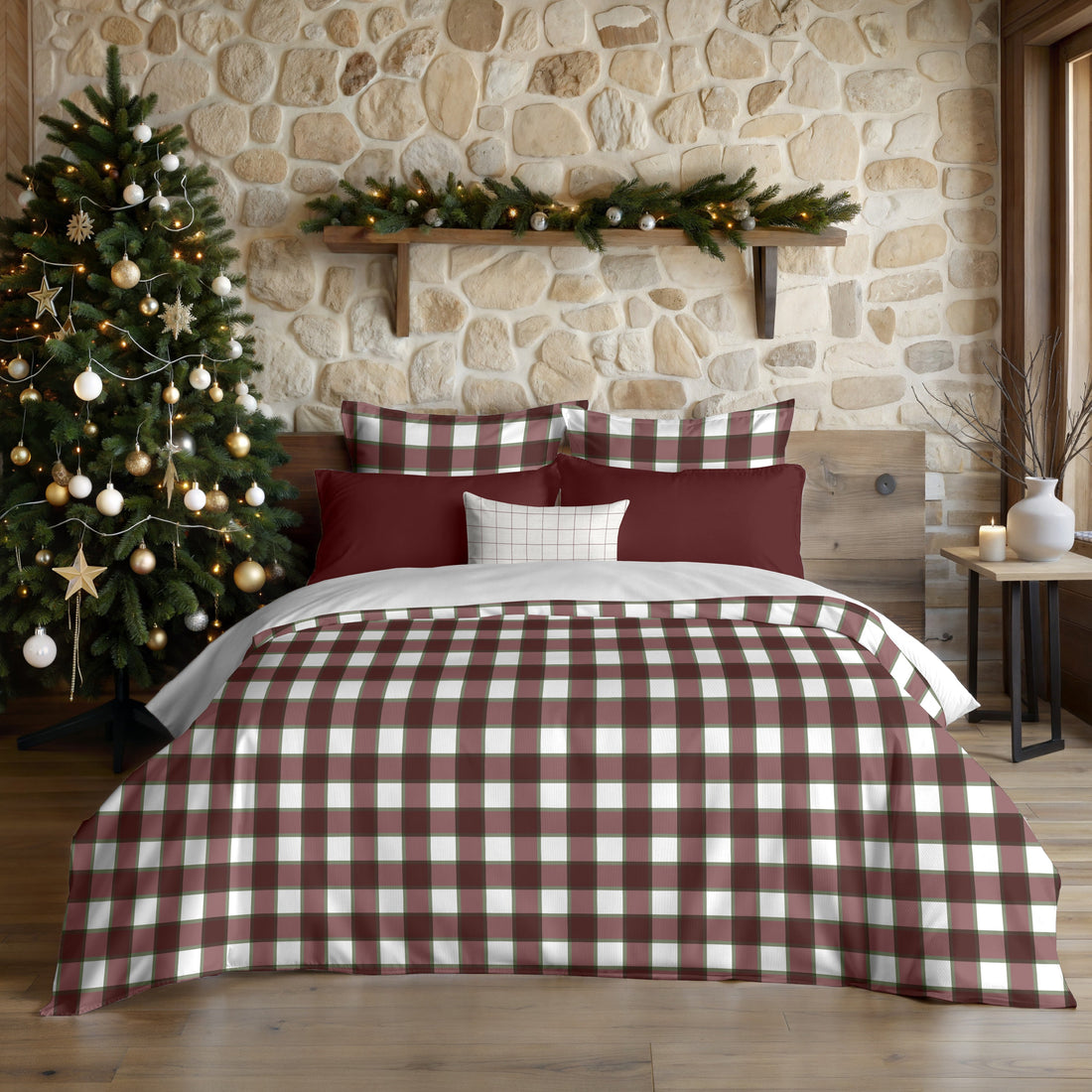 Funda nórdica con clicks Vichy Grande 100% algodón