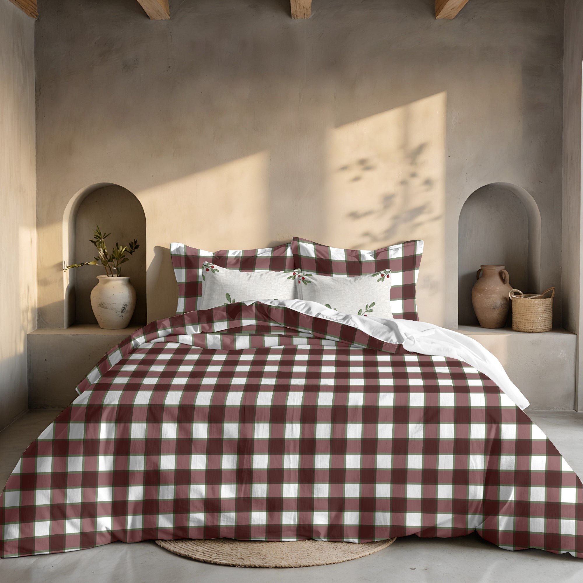 Funda nórdica con clicks Vichy Grande 100% algodón