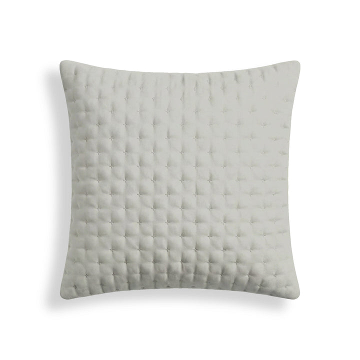 Funda de almohada lisa acolchada Gris Plata 65x65 cm