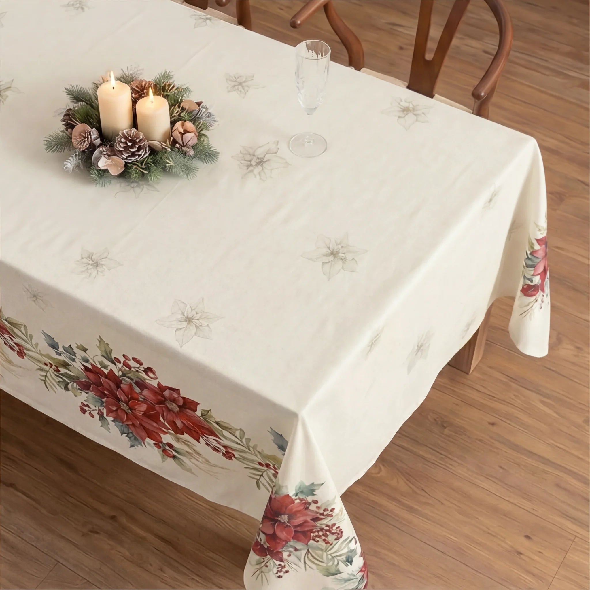 Mantel antimanchas Holiday ponsettia 1225