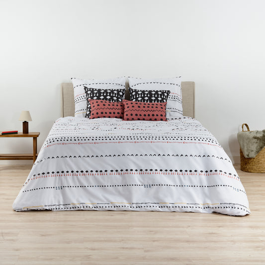 Housse de couette avec boutons 100% coton Kiel